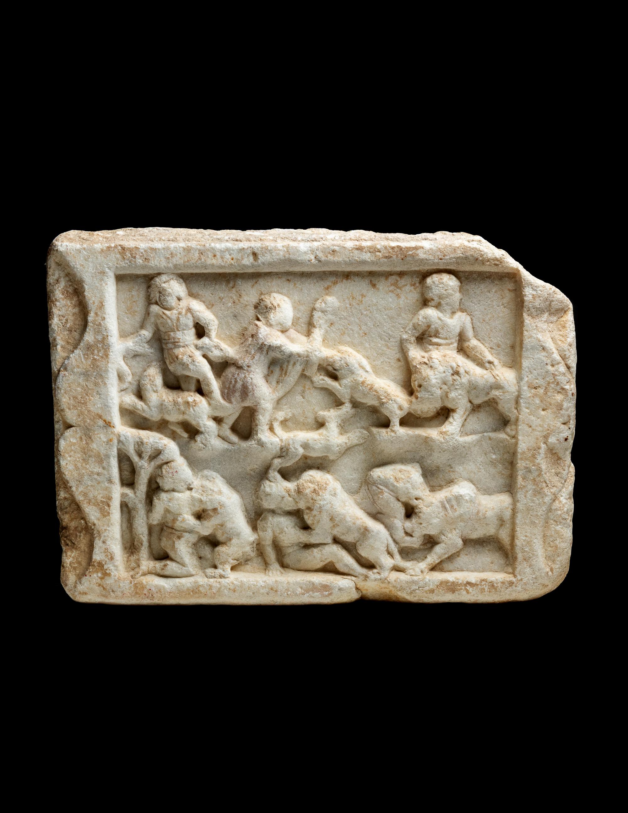 A Roman Marble Relief with a Hunting Scene