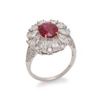 BURMESE RUBY AND DIAMOND RING