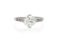 An Art Deco Platinum and Diamond Ring, 1.60 dwts.