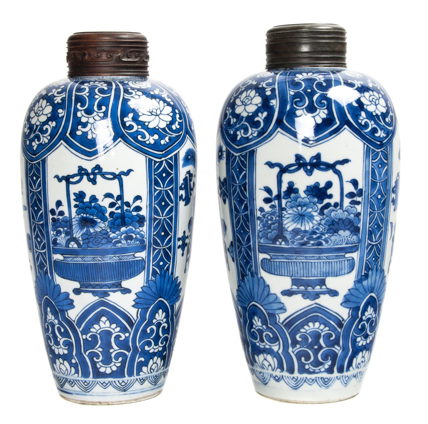 A Pair of Chinese Porcelain Vases Height 10 1/4 inches. — 20TH CENTURY