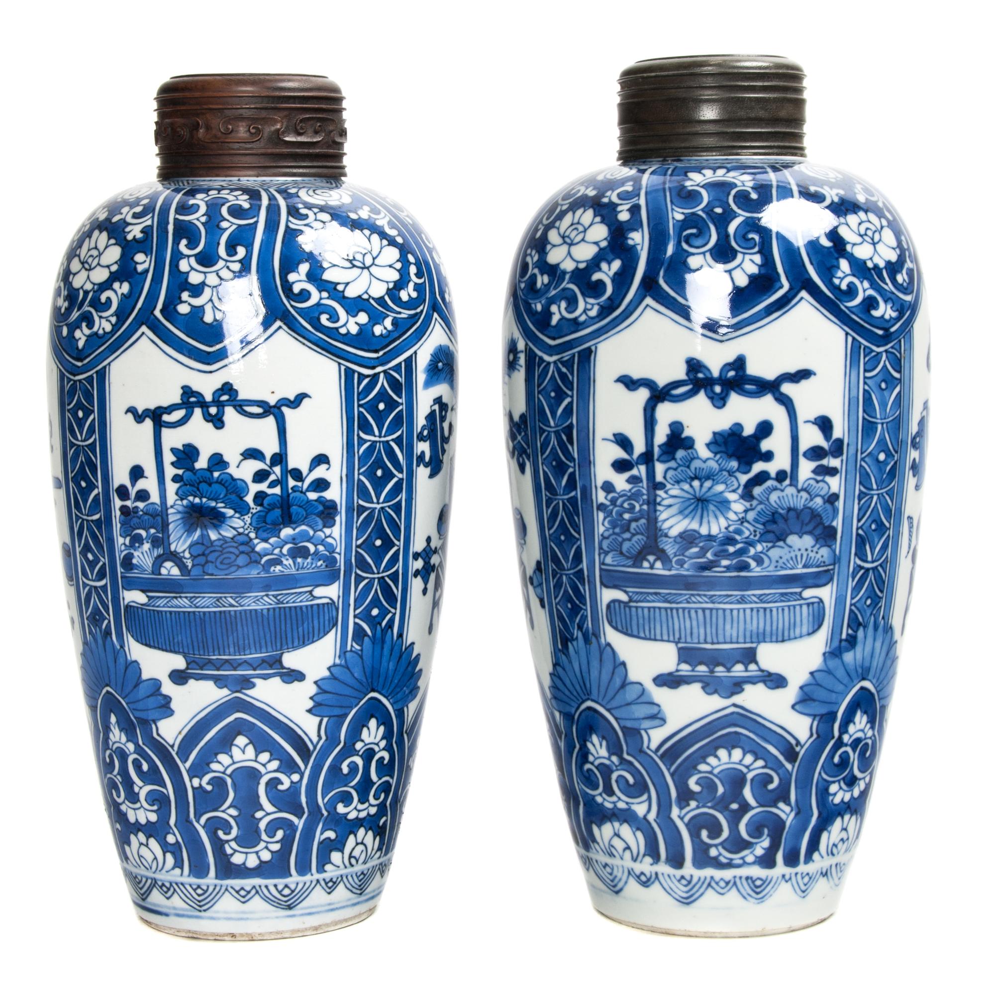 A Pair of Chinese Porcelain Vases Height 10 1/4 inches. — 20TH CENTURY