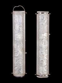 A Pair of Sabino Molded Glass Sconces