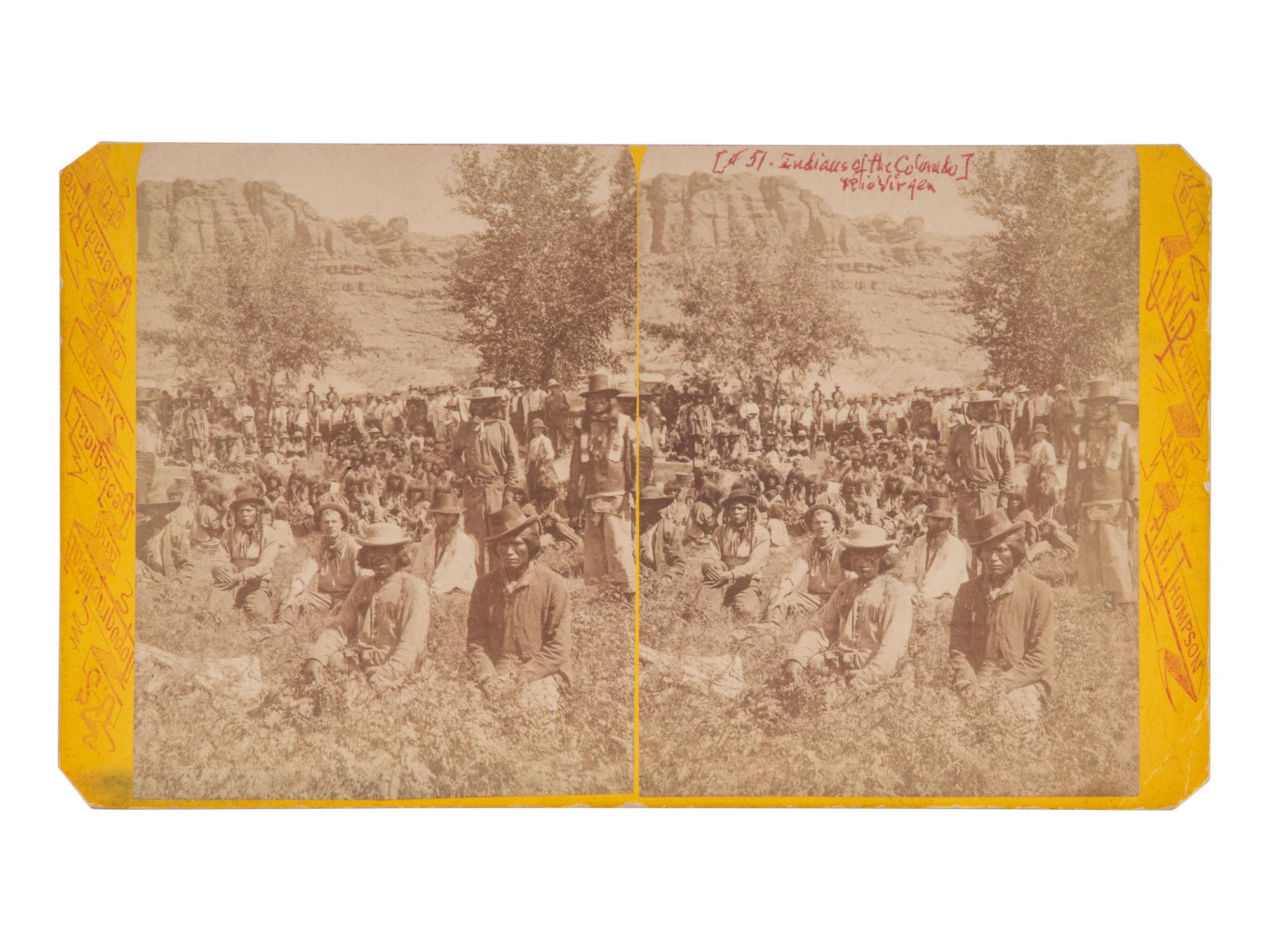 [NATIVE AMERICANS] -- [WESTERN AMERICANA]. HILLERS, John K. (1843-1925), photographer. Ma-nu-ni, All of the tribe; with Mormon and Gentile Spectators. Washington DC: J.F. Jarvis, ca 1871-1874.