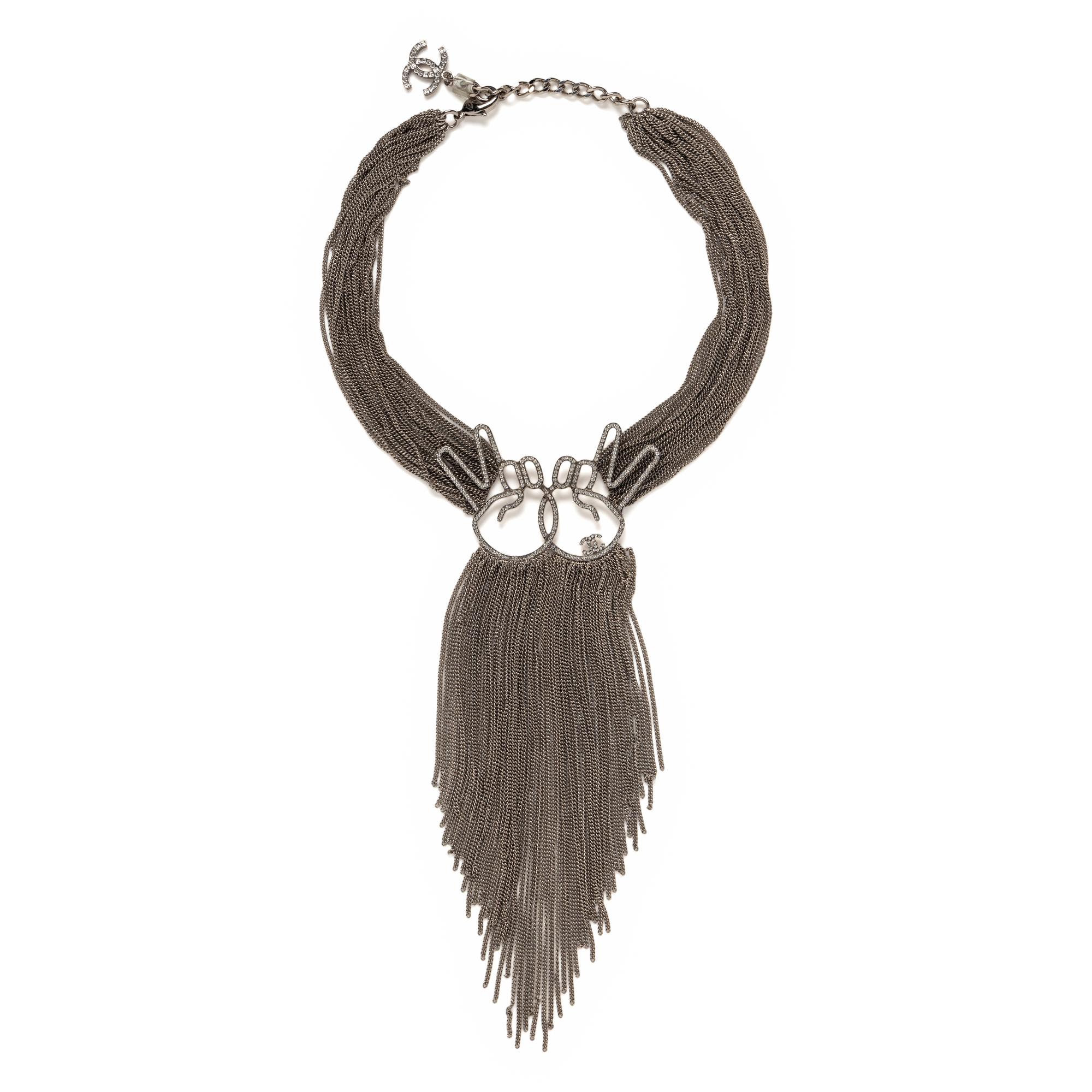 CHANEL, PEACE SIGN CHAIN FRINGE NECKLACE, 2016
