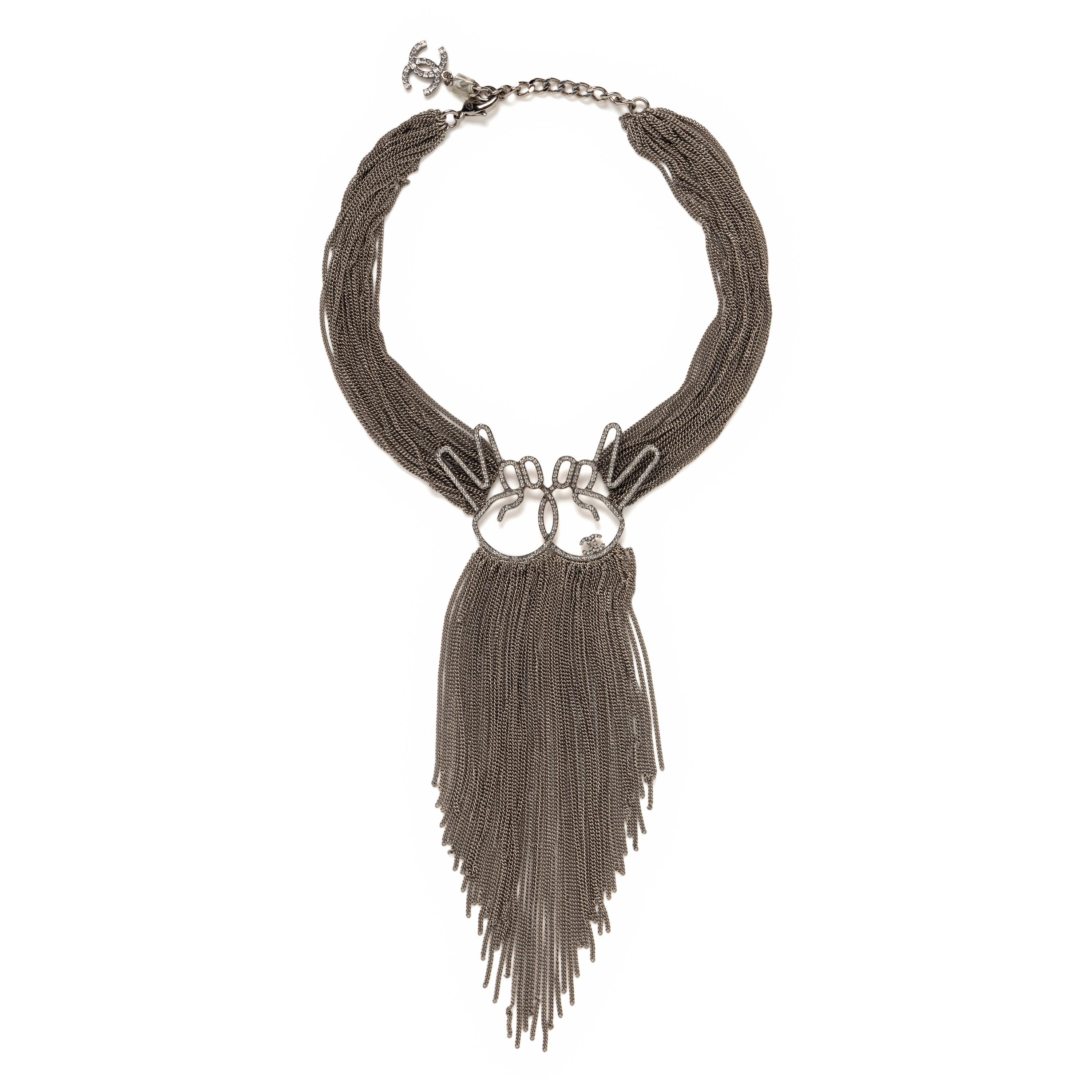 CHANEL, PEACE SIGN CHAIN FRINGE NECKLACE, 2016