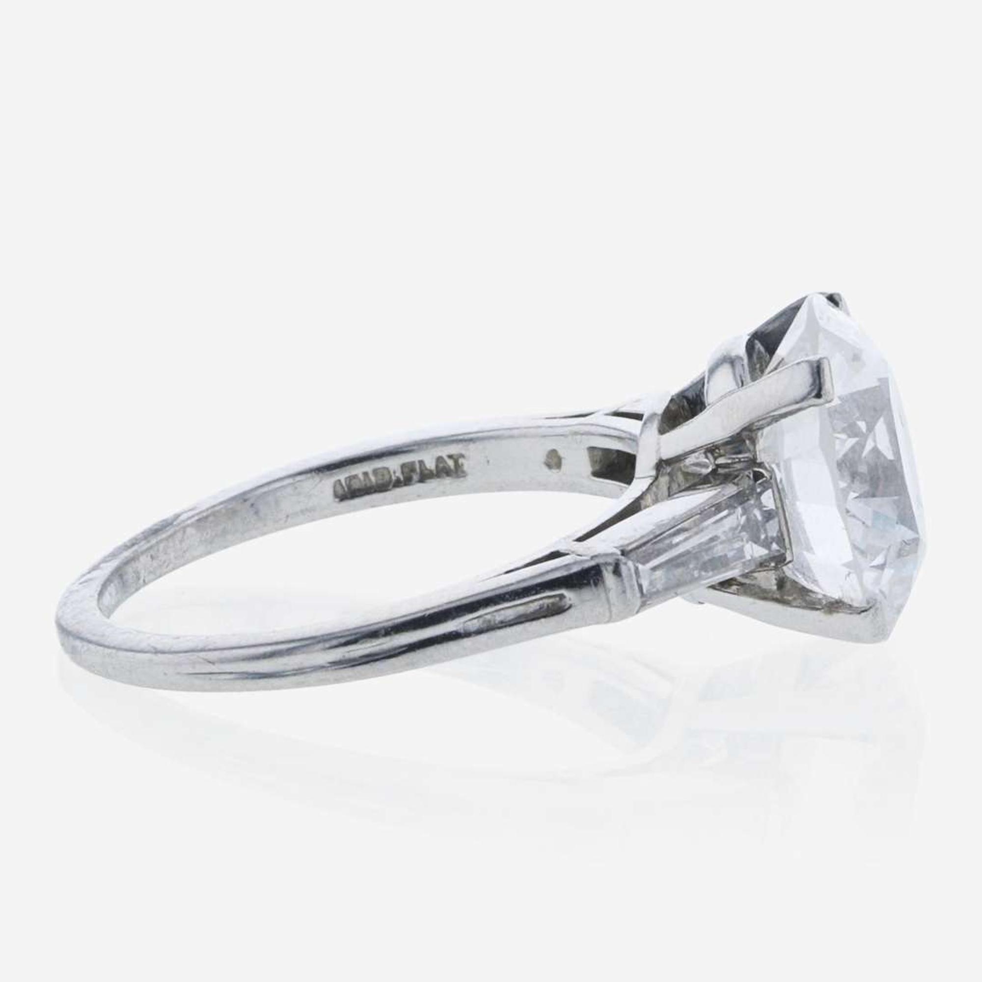 A Tiffany & Co. Platinum and Diamond Ring 4.75 Carat Round Brilliant Diamond, Tiffany & Co. Certified
