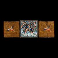 Three Chinese Embroidered Silk 'Pheasant' Civil Official's Rank Badges, Buzi, 19th Century 清中晚期 織綉二品文官錦鷄補子三幅