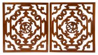 A Pair of Chinese Huanghuali Reticulated Panels Height 20 5/8 x width 18 3/8 x depth 3/4 inches. — QING DYNASTY (1644-1911)