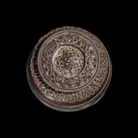 A Tibetan Silver Mounted Burlwood Bowl
