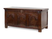 A Jacobean Carved Oak Blanket Chest