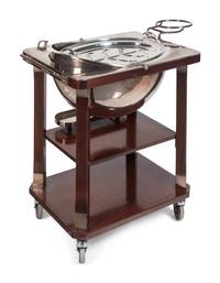 A Drake's English Silver-Plate and Mahogany Carving Station