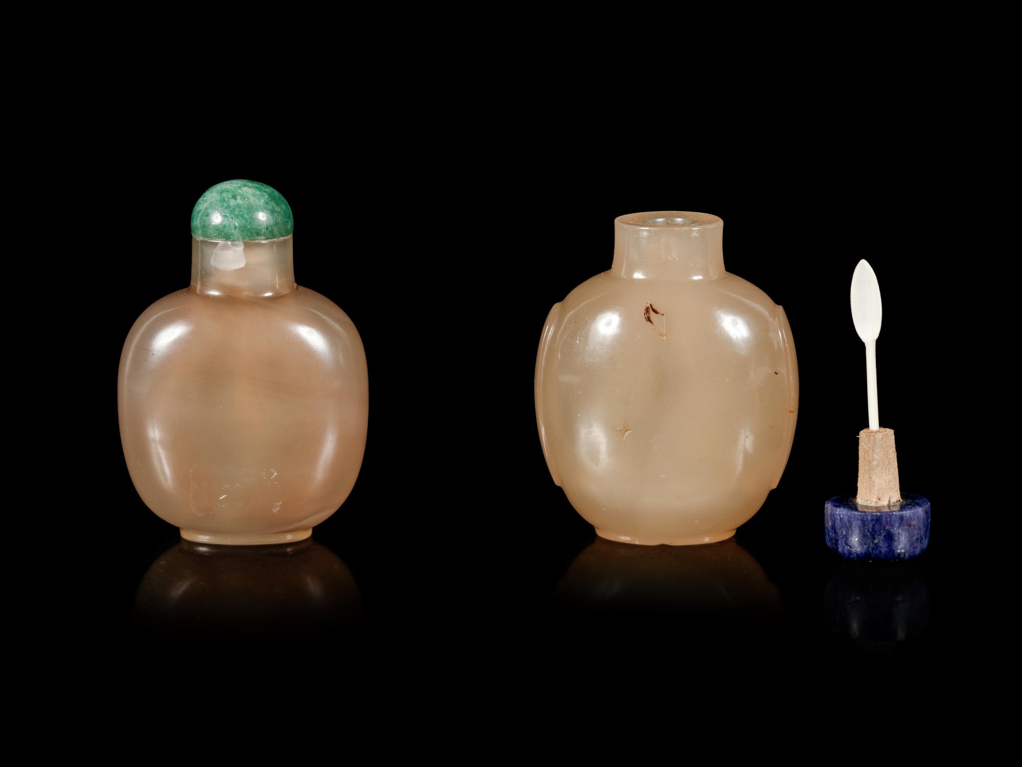 Two Chinese Agate Snuff Bottles
