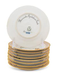 A Set of Nine Royal Copenhagen Flora Danica Bread Plates