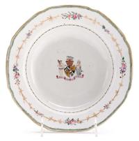 Chinese Export porcelain armorial plate from the service of William Alexander (1726-1783) of New York circa 1775