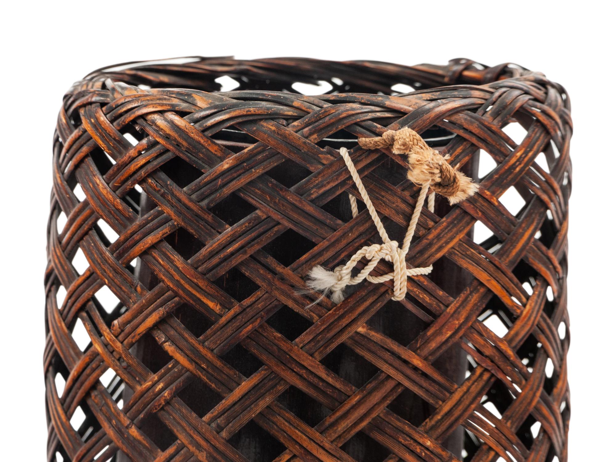 Four Japanese Bamboo Ikebana Baskets