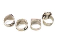 Navajo and Zuni Silver and Mosaic Inlay Rings