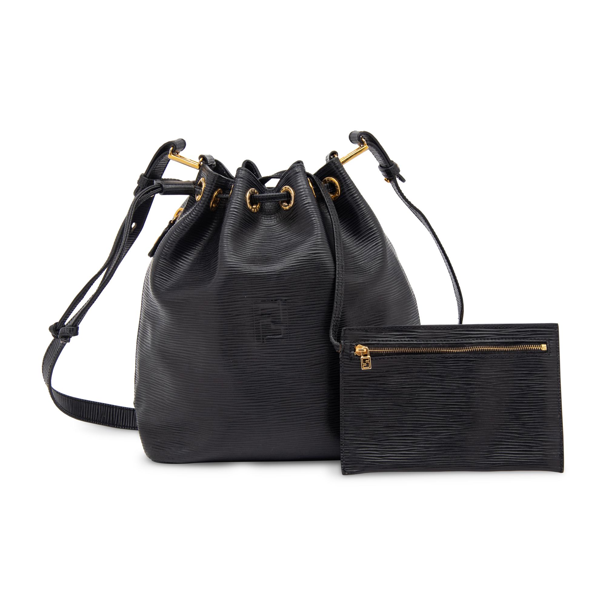 Fendi, Textured Leather Drawstring Bag