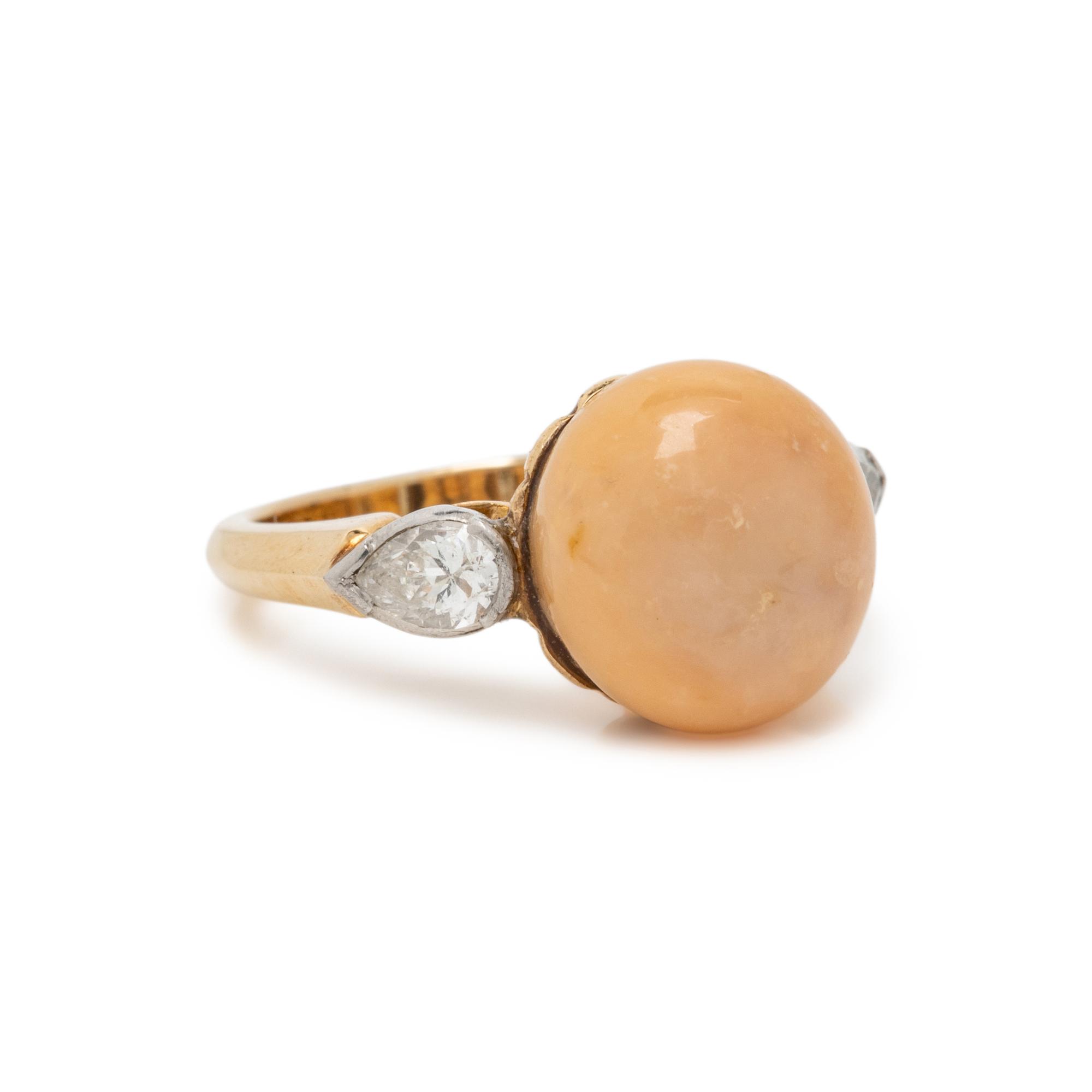 CONCH PEARL AND DIAMOND RING