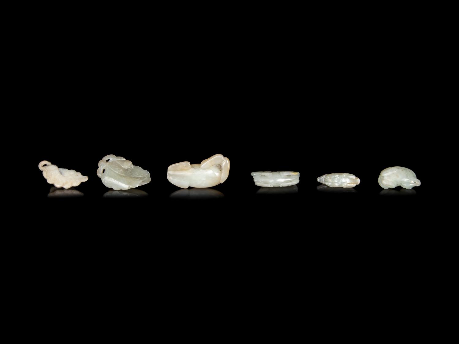 Six Chinese Carved Jade Figures of Animals