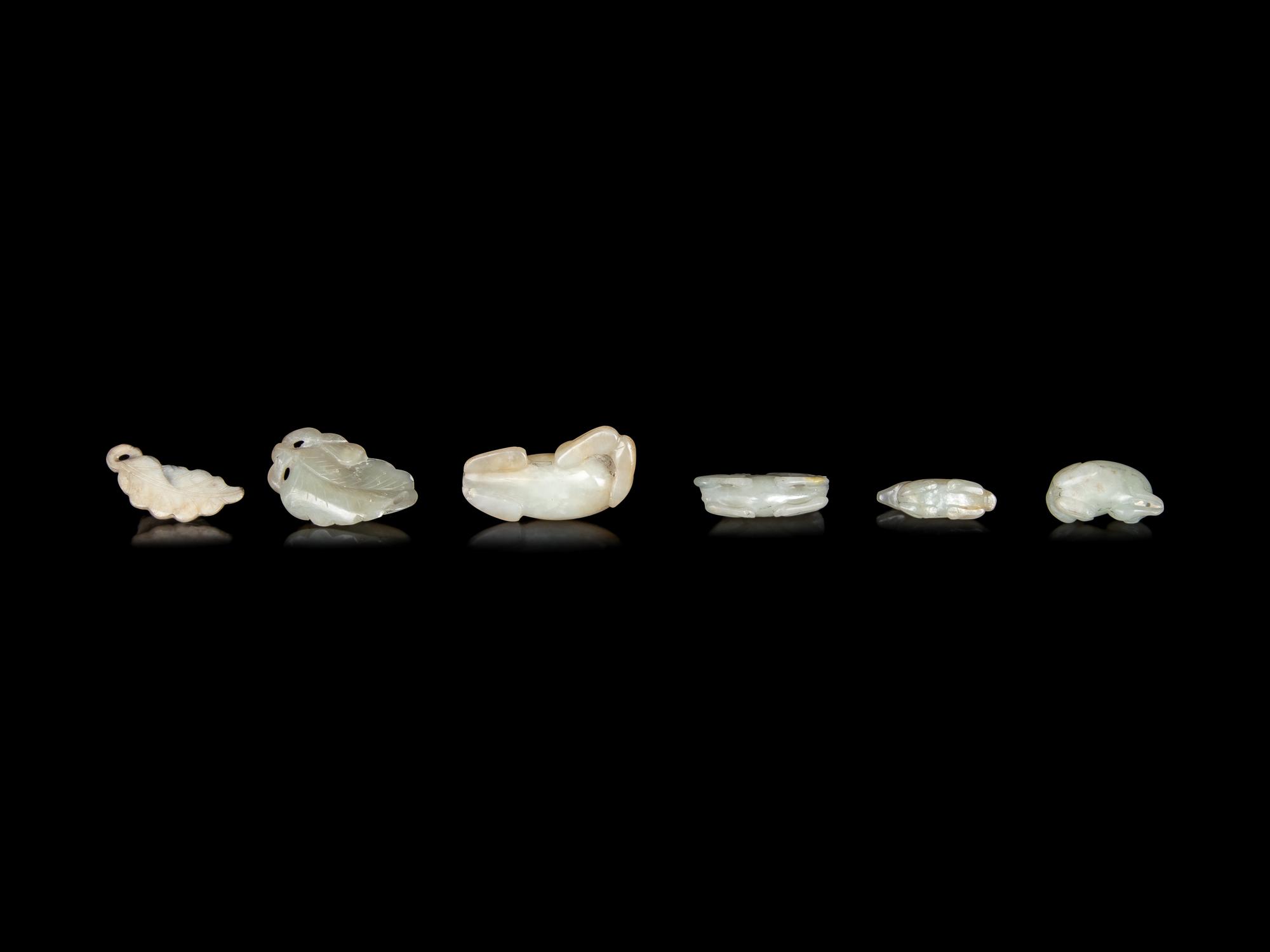 Six Chinese Carved Jade Figures of Animals