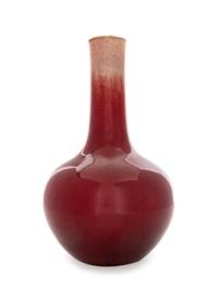 A Chinese Sang-de-Boeuf Glazed Porcelain Bottle Vase
