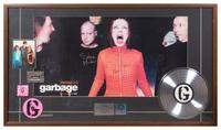 An Autographed Garbage: Version 2.0 RIAA Certified Platinum Presentation Album 49 x 28 inches.
