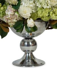 A Monumental Faux Floral Arrangement in an Aluminum Urn form Base — 20th Century