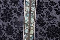 A Dark Navy Ground Cut Velvet and Embroidered Silk Lady's Jacket