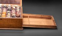 A Victorian Maple Artist's Box with Contents