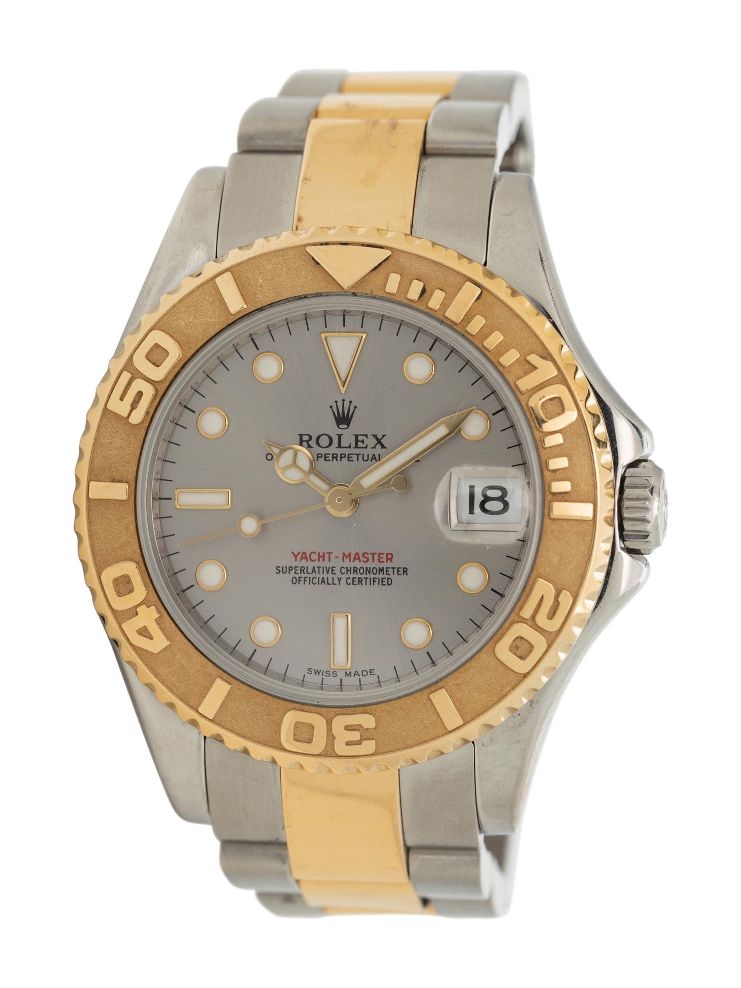 ROLEX, REF. 168623 STAINLESS STEEL AND 18K YELLOW GOLD 'YACHTMASTER' WATCH
