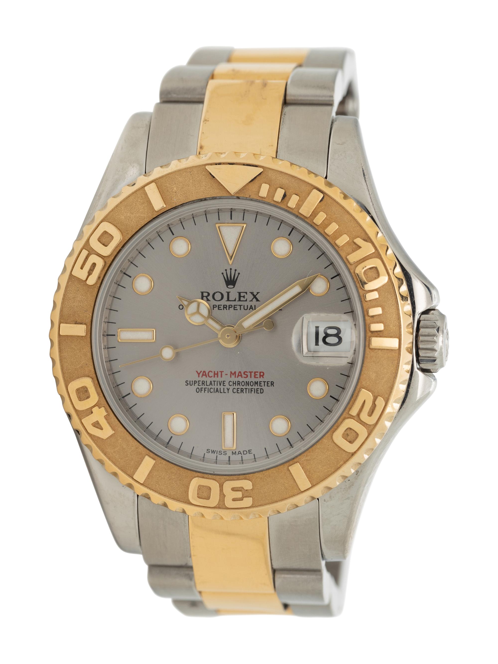 ROLEX, REF. 168623 STAINLESS STEEL AND 18K YELLOW GOLD 'YACHTMASTER' WATCH