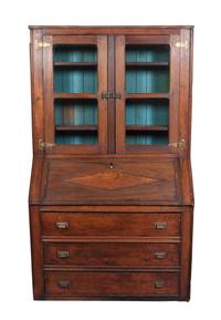 An American Pine Secretary Bookcase Height 79 x width 46 x depth 20 1/2 inches. — 19TH CENTURY