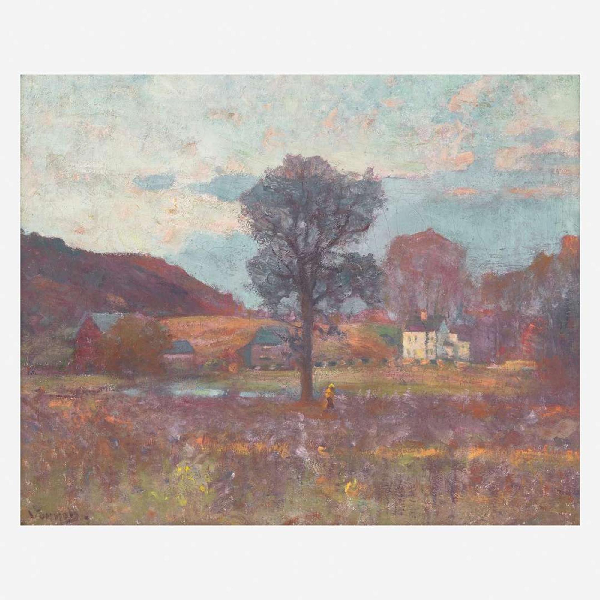 Robert William Vonnoh (American, 1858-1933) Pleasant Valley