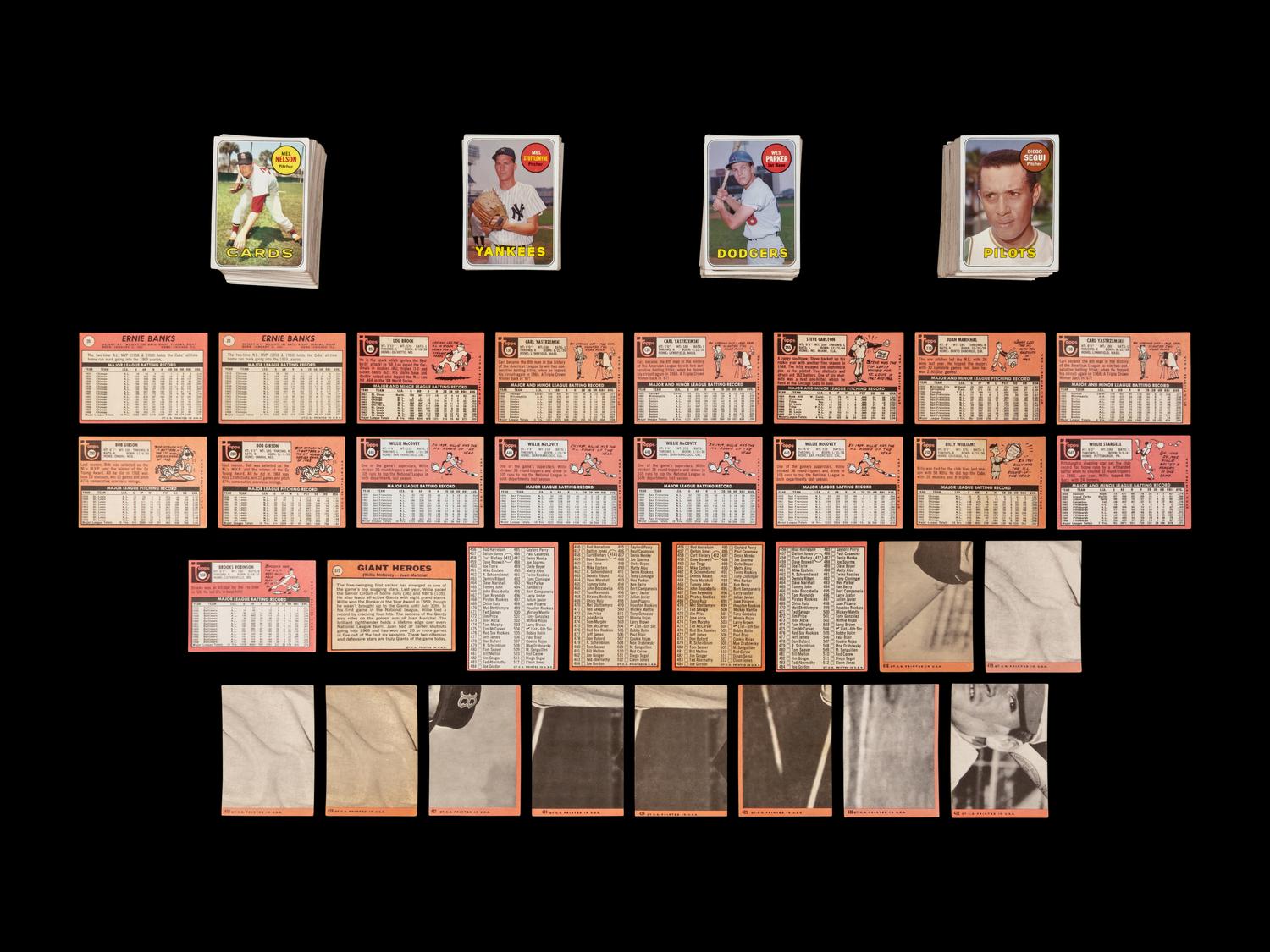 A Collection of Over 300 1969 Topps Baseball Cards Including Multiple Hall of Famers