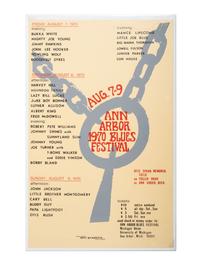 [MUSIC]. A group of 2 posters from the 1970 and 1972 Ann Arbor Blues and Jazz Festivals featuring performances by Jr. Walker & the All Stars and Miles Davis.