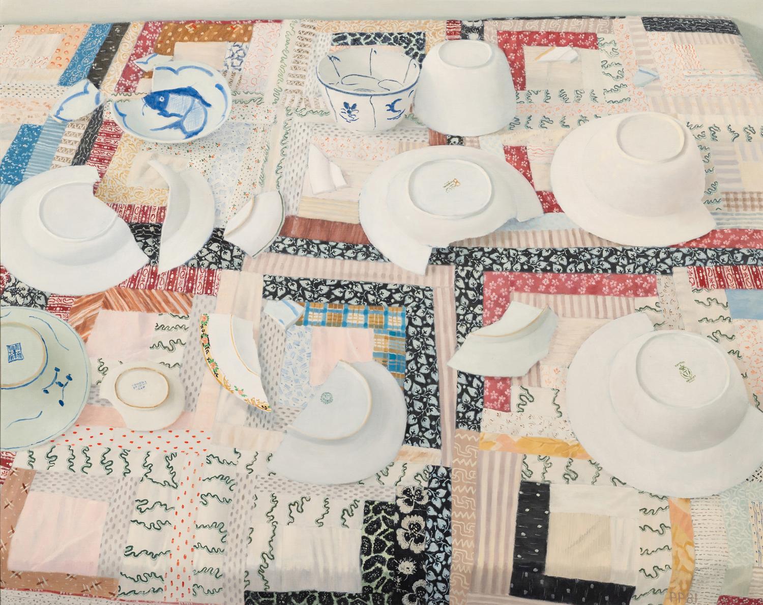 Dishes on Quilt