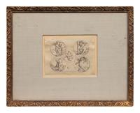 Four putti and the coat-of-arms of Leiden