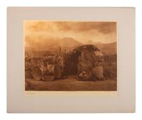 CURTIS, Edward (1868-1952). A group of 8 photogravures of Pomo, Washo, Yokuts and other California Native American baskets, portfolios 14 and 15: