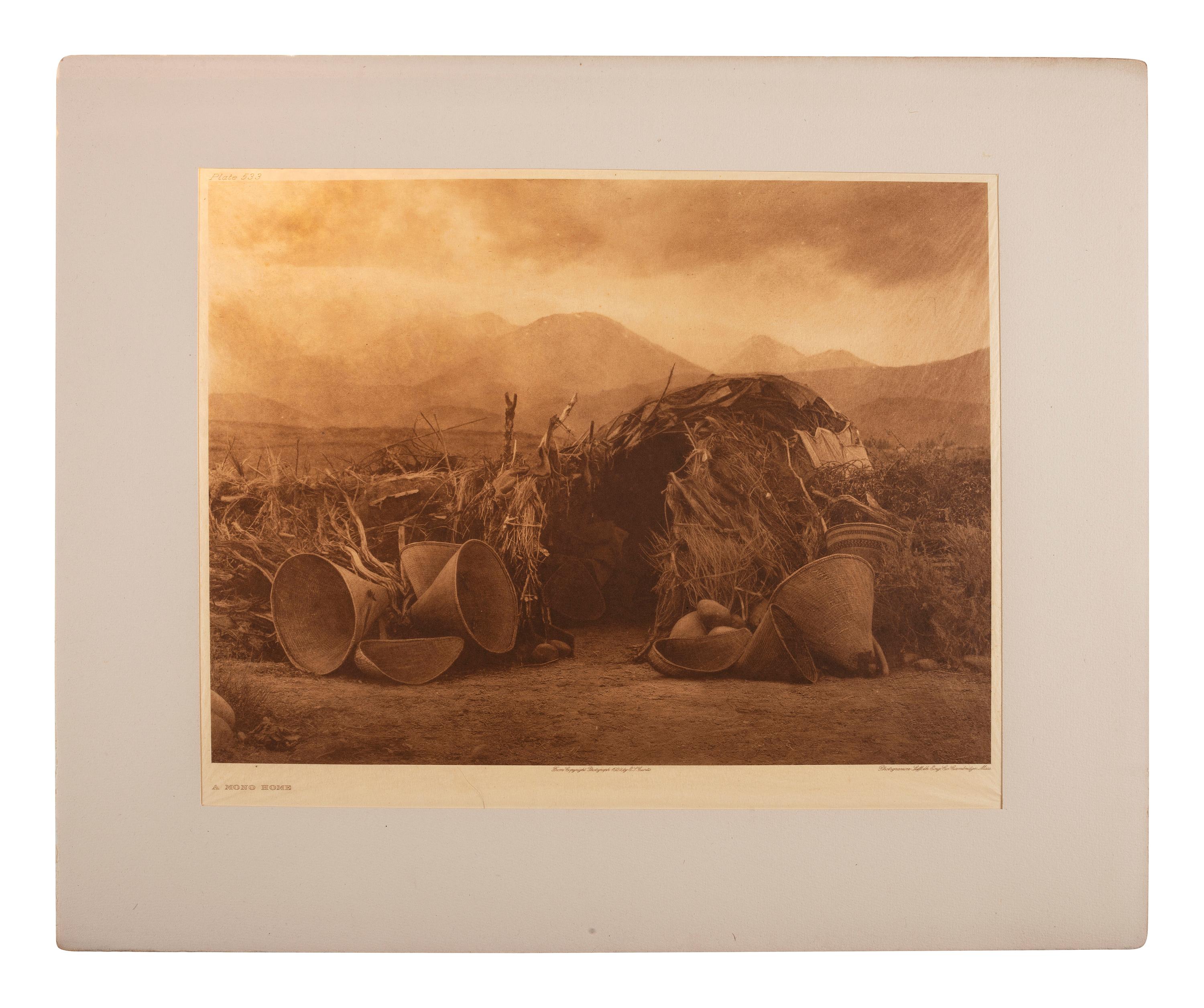 CURTIS, Edward (1868-1952). A group of 8 photogravures of Pomo, Washo, Yokuts and other California Native American baskets, portfolios 14 and 15: