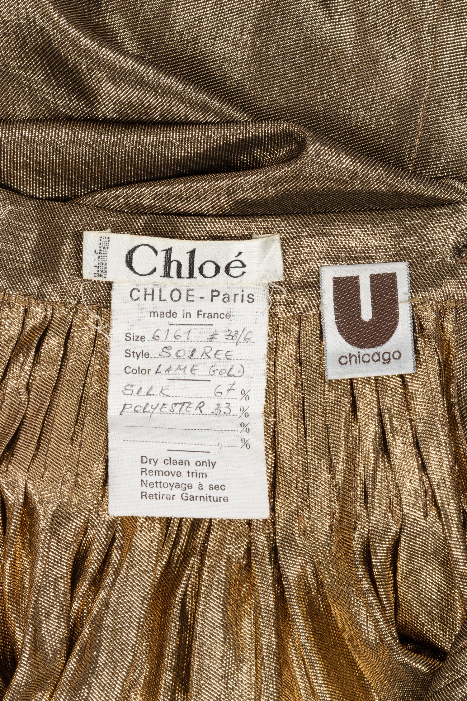 Karl Lagerfeld for Chloé Gold Lamé Ensemble, 1980s