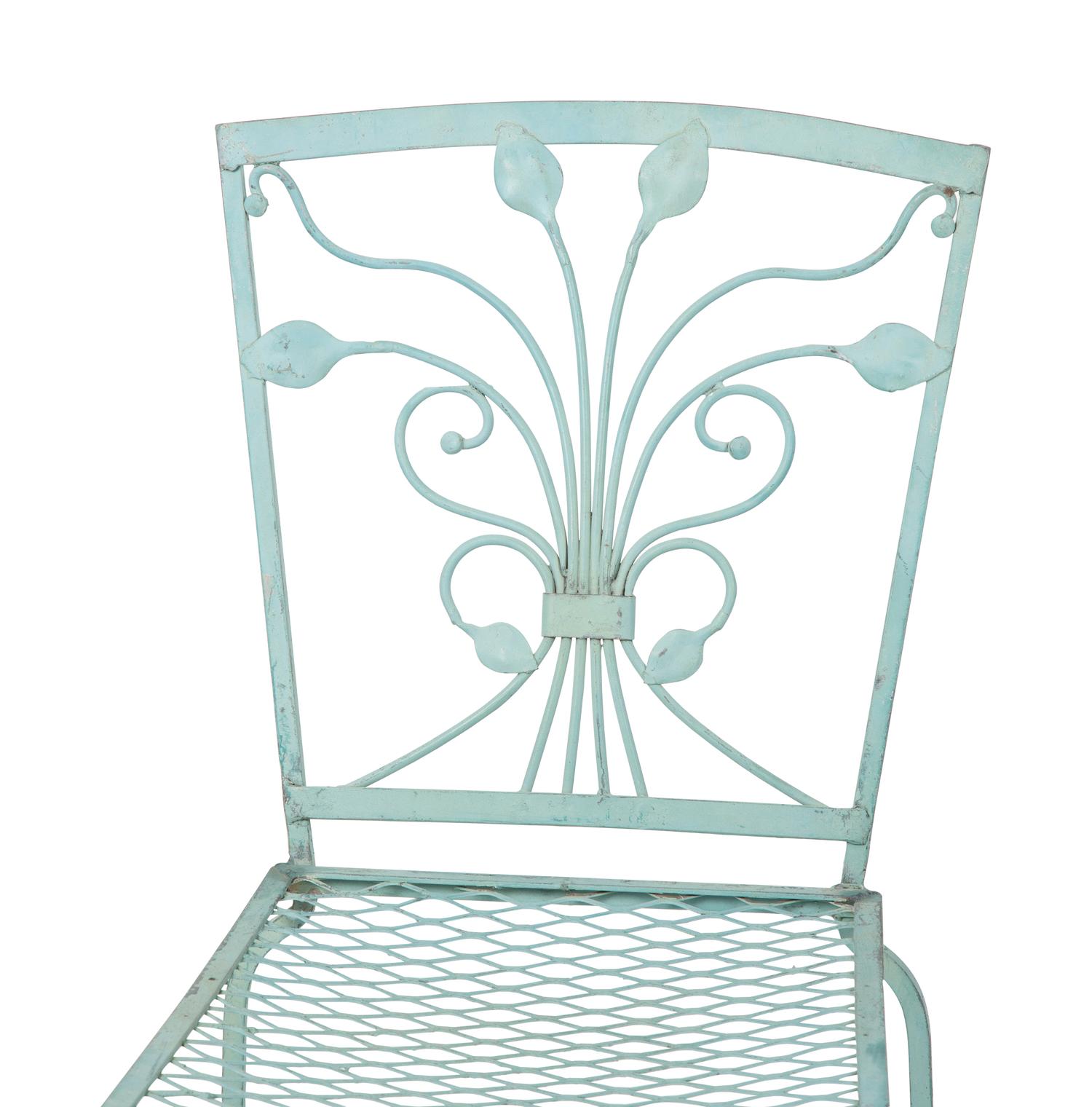 Six Salterini Laurel Wrought Iron Dining Chairs — 20TH CENTURY