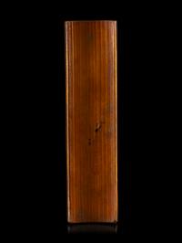 A Chinese Carved Bamboo 'Lotus and Crab' Wrist Rest