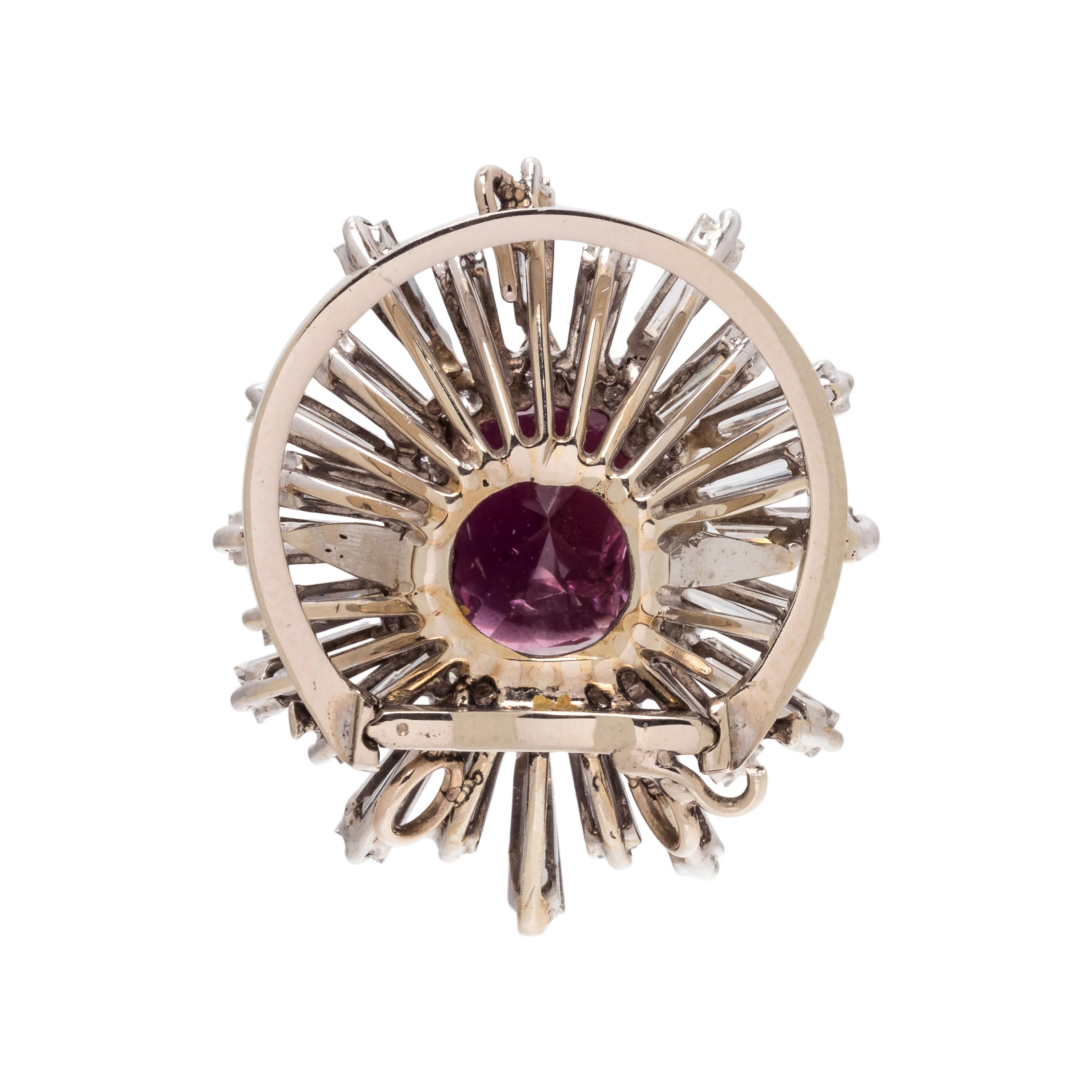 PINK SAPPHIRE AND DIAMOND CONVERTIBLE RING/PENDANT