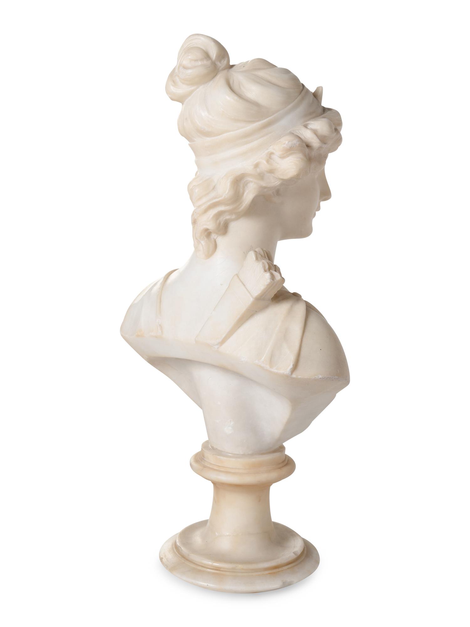 A Continental Alabaster Bust of a Woman
