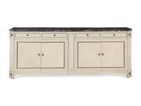 A Louis XVI Style Painted Marble-Top Serving Cabinet