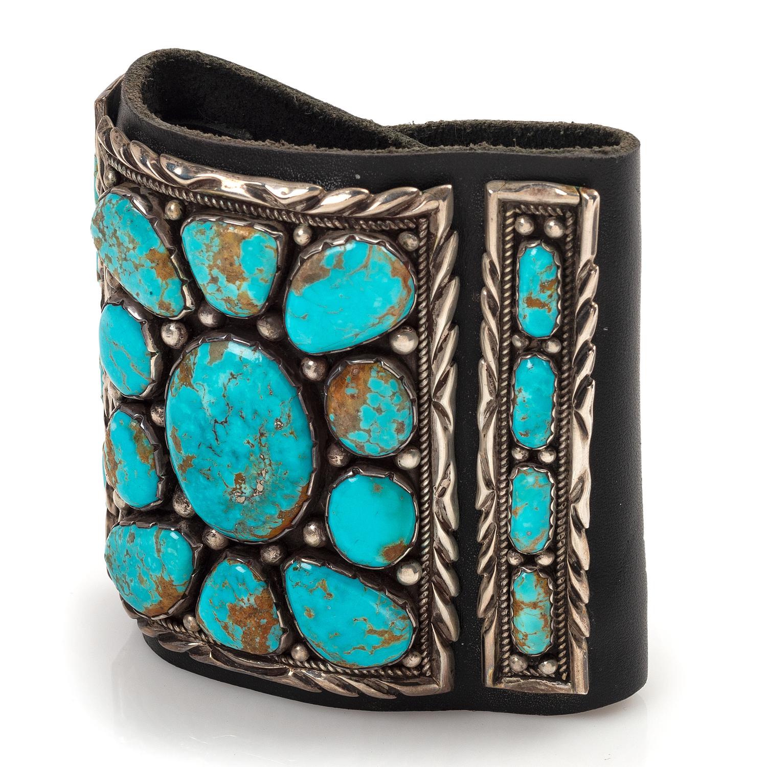 Navajo Silver and Turquoise Cluster Ketoh