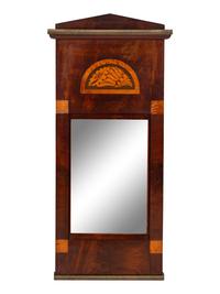 A Neoclassical Mahogany and Marquetry Mirror