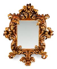An Italian Rococo Style Carved Giltwood Mirror — 19TH CENTURY