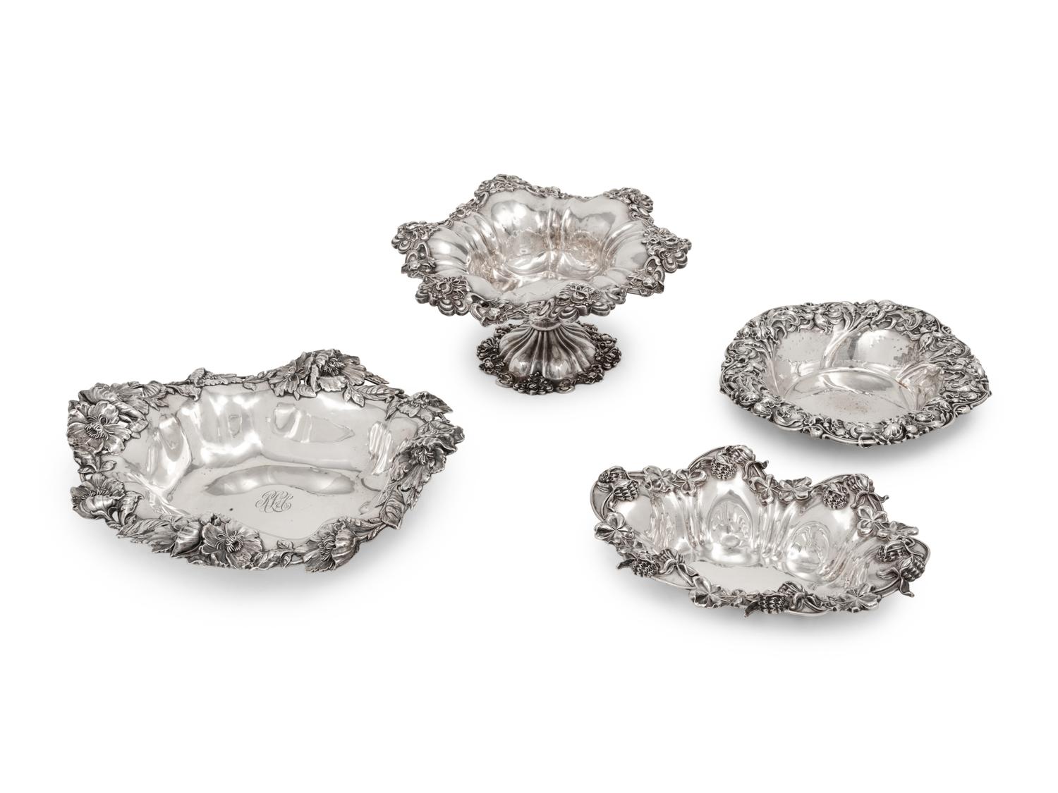 Four American Art Nouveau Serving Dishes