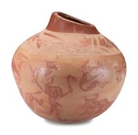 Red and Buff Pottery Olla